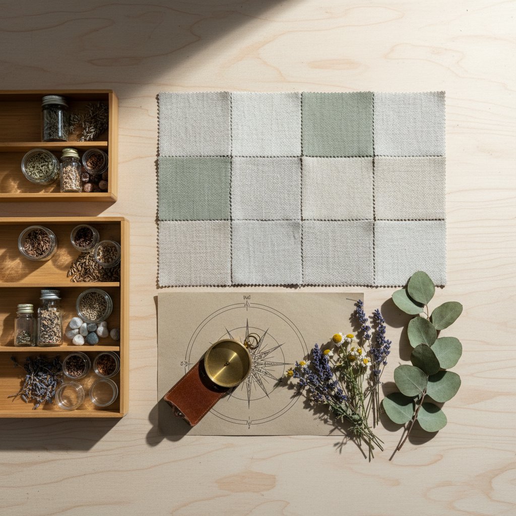 Organized home space with sustainable materials